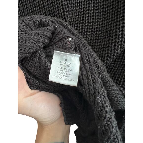 Hippie Rose - Black Knit Side Tie Scoop Neck Sweater - Size S - Picture 3 of 4